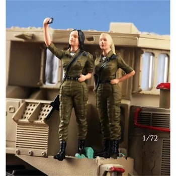 1:72 Obsega 2pcs Sodobne Izraelske Ženske Vojak Fotografiji Ekipa Vojak Dejanje Slika Igrača DIY Scene Lutka Slika Opremo Zaslon