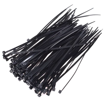 100 kozarcev Najlon vezicami samozapiralni Plastičnimi vezicami Zaviti Vezane Pritrdilni Skladu Ureditev Kabelske Vezice Črne Bele Barve
