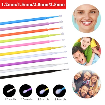 100 kozarcev Zobni Microbrush za Enkratno uporabo Aplikatorja Palico Ustni Redno Fine Ultrafini S M L Mini Barve 2,5 MM/2 MM/1,5 MM/1