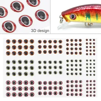 183pcs/veliko 3D Palico Ribolov Oči Fishing Lure DIY Rdeča Zelena Oranžna 3 mm 4 mm 5 mm 6 mm Mešano za Lure, zaradi Česar
