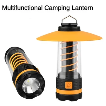 2 in1 Prenosni Kamp Svetilka LED Svetilka USB Polnilne Prostem Nepremočljiva Šotor Luči 3 Načini Zatemniti Vzdušje Lučka