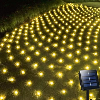 200 LED Solar Powered Božič Neto Svetlobo na Prostem Očesa Luči Nepremočljiva Sončno Okno Zavesa Svetlobe Sončne Vrtu Drevo Zaviti Svetlobo