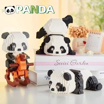 2023 Nove Ustvarjalne MINI Kitajski Slog Živali Panda Gradnik MOC Hobbyhorse Panda Domov Dekoracijo Opeke Model Igrače Darila