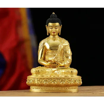 21 CM velika -High-grade zlato gilding Buda medenina kip DOMA družine učinkovito zaščito Tibera Nepal Amitabha Amitayus Buda