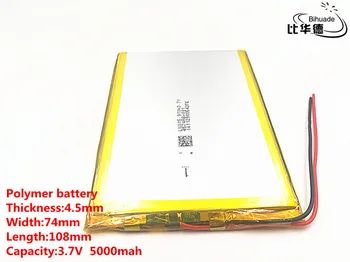 2pcs 3,7 V,5000mAH 4574108 (polimer litij-ionske baterije) Li-ion baterija za tablični računalnik 7 palčni 8 inch IGRAČA,MOČ BANKE,GPS,mp3,mp4
