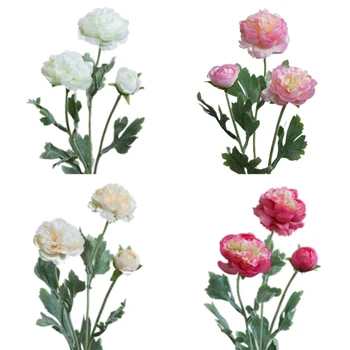 3 Glave Ranunculus Asiaticus Dekoracijo Ponaredek Cvet Umetne Svile Rose Cvetje Ureditev Doma Spalnica Odlikovanja