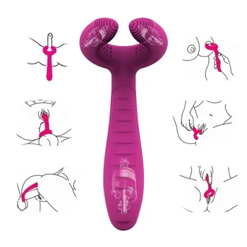 3 vibracijska Motorna G-Spot Vibrator Nastavek Vagina Posnetek Vibrator Stimulator Dvojno Penetracijo Klitoris Penis Sex Igrače za Ženske