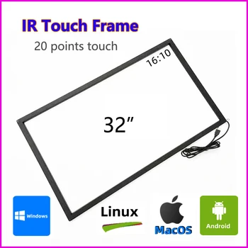 32 Palčni Multi-Touch 20 Točk IR Dotaknite Okvirja, IR, občutljiv na Dotik, Infrardeči vmesnik na Zaslonu na Dotik Prosojnico brez Stekla