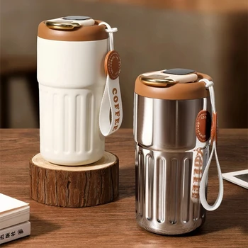 420ml Smart Thermos Steklenico Za Kavo LED Prikaz Temperature Skodelico Kave 316 Nerjavnega Jekla Mešalniku Za Kampiranje Darila