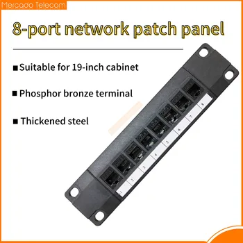 8 Vrata Naravnost skozi CAT6 Patch Panel RJ45 Omrežni Kabel Adapter Keystone Jack Ethernet Distribucijo Okvir