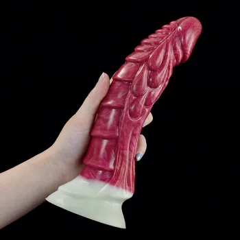 9.05 palčni tekoče silikona pošast dildo, simulirano jež penis z veliko sesalno pokal za žensko samozadovoljevanje