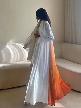 Avgust Odprt Abaya Dubaj Turčija Islam, Muslimanska Kimono Obleko Molitev Oblačila Abayas Za Ženske Kebaya Tam Kaftan Haljo Femme Musulmane
