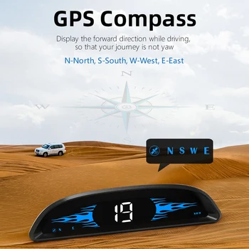 Avto je HUD, Head Up Display Digital GPS merilnik Hitrosti na Prostem Off-Road Hitrost Vodnik Glavo Gor Fotoaparat MPH prekoračitev hitrosti Alarm