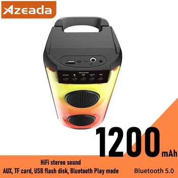 Azeada Brezžični Bluetooth Zvočnik HiFi Stereo AUX ,Mikrofon,TF Kartice, USB Flash Disk Play Mode Bluetooth 5.0 Zvočniški
