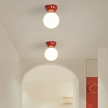 Bauhaus Dome Stropne Svetilke Koridor Srednjeveški Garderoba Stropne Luči Preprost Krema Serije Doma Dekoracijo, Balkon Vhod Lučka