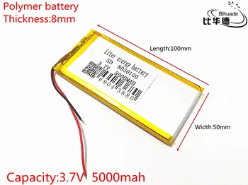 Brezplačna Dostava 8050100 5000mAh Li-ion, 3.7 V DIY Polnilna Baterija Litij-Polimer Backup