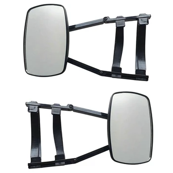 Clip-On Vleka Ogledala, Podaljšana Ogledala Za Vleko 360° Vrtljivost Nastavljiv Vleka Ogledalo, Črna 2PCS
