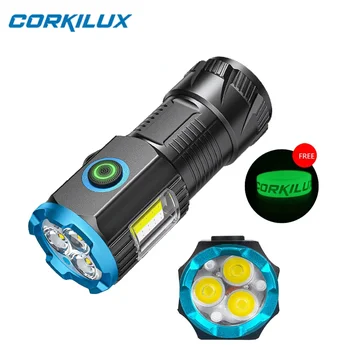 CORKILUX Tip-C Polnjenje prek kabla USB Prenosni EOS Svetilka Žep 18350 Baterija Magnetni Rep Sili COB Strani Delo Svetlobe, Bakla