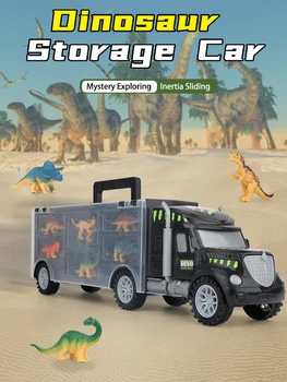 Dinosaur, Tovornjak za Prevoz Avtomobilov Prevoznik Igrače, Mini Dino Številke lahko Shranjene Tovornjak za Igrače za 3+ Let Stari Fantje in Dekleta