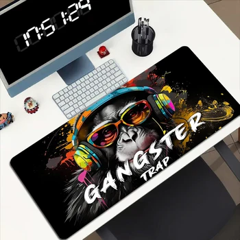 DJ Monkey Glasba Računalniška Miška Ploščica Igralec Anime Tipkovnico Pc Kabinet Desk Mat Mousepad Gaming Pripomočki Xxl Velike 900x400 Preprogo