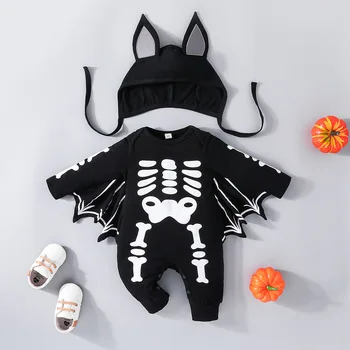 Halloween Kostumi Baby Dekleta Fantje Romper Oblačila, ki Bat Wing Jumpsuit Cosplay 2 KOS Obleka, Kompleti Za Dojenčke Novorojenčka Darilo
