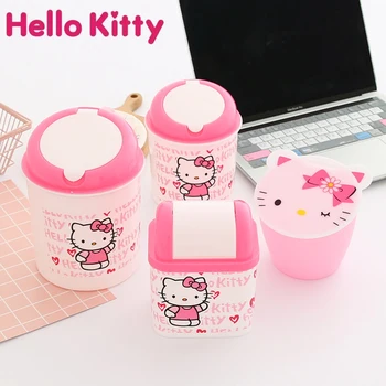 Hello Kitty Mini Namizje Smeti Kawaii Kt Mačka Koš Za Smeti Smeti Namizje Smeti Košarico Gospodinjski Urad Namizni Pribor