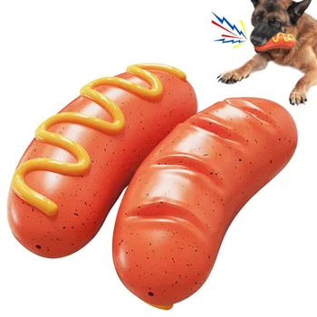 Hot Dog Klobasa Obliko Psi Interaktivni eden kričač, Igrače za Male Velike Pse Začetnih Čisto Brušenje Palico Žvečiti Igrače za Hišne Potrebščine