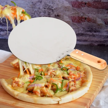 Iz nerjavečega Jekla Pizza Lopato 43,5 cm Pizza Lopato z Lesenim Ročaj Pizza Strežnik Peko Kruha, Push Za Pizzo
