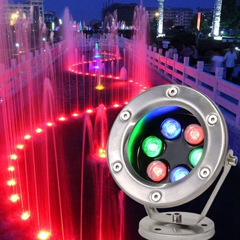 Iz nerjavečega Jekla Vodnjak Svetlobe LED Nastavljiv Kota IP68 NAPAJALNIK 12V RGB Multi Barva Spreminja, Plavanje, Podvodna Luč