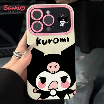 Kawaii Anime Sanrio Kuromi Pirat Luffy Srčkan iphone 14 13 12 11 X Max Pro Plus Telefon Primeru Silikona Primeru Darila, Igrače za Dekleta