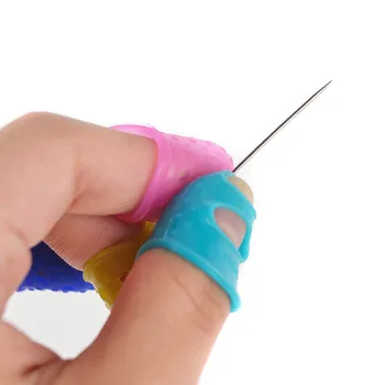 KOKNIT 3size Silikonski Thimble Nasvet Prst Nasvet Zaščito Za Withnail Diy Šivanje Needlework Opremo Naključno Barvo