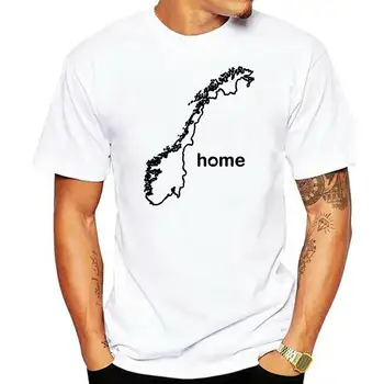 Kratka Sleeved Bombaža T-Shirt NORVEŠKA DOMA, T-Shirt NAJDETE VAŠE Države Moški ALI Ženske, Nordijska Vikingi Oslu Zemljevid O-Neck Majica s kratkimi rokavi Moški
