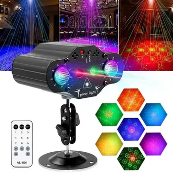 Laserski Projektor LED Zvok Nadzor Rdeča Zelena Modra Disco Stroboskopske Svetilke Božič Karaoke Poroka Doma Decoratio Stranka DJ Stopnji Svetlobe