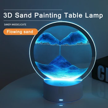 LED Namizne Svetilke Creative 3D Dekorativni Živim Luči Dynamic Namizje Postelji Ornament peščena ura USB Pisane Okoljske Svetlobe