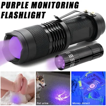 LED Ultravijolično Svetilko Prenosni UV Svetilko Nepremočljiva Zoomable Pregled Lučka Pet Madeže Urina Detektor Ujeti Škorpijoni Orodja