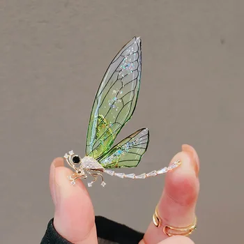 Lepo Kristalno Dragonfly Broške Plašč Obleko River Kovinski Zatiči Oblačila Dodatki Za Svate Darila Nosorogovo Trendovski Nakit
