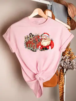 Ljubezen Santa Claus Trend Lepe Božične Obleke, Ženski Natisnjeni Moda Tee T Shirt Oblačila Ženske Vrh Novo Leto Graphic T-majice