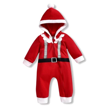 Malčka Fantje Dekleta Božič Claus igralne obleke Otroci Baby Kostum Rdeče Jumpsuits Bombaž Novo Leto Obleke Za Novorojenčka 0-24M