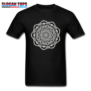 Mandala Majica Bombaž za Moške majice Om Tee Muay Thai Vrh Hip Hop za Odrasle Oblačila Geometirc Umetnosti Tees Črno Srajco Spusti Dostava