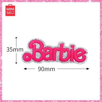 Miniso Barbie Nove 10Pcs Črke Vezenje Nalepke Risanka Železa Na Oblačilih Obliž Značko Otrok Luknjo Nalepke, Nalepke za Oblačila