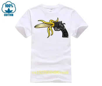 Moška črna kartuša kul T-shirt Strelec banane osebnost T-shirt