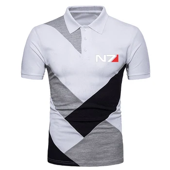 N7 Maso Učinek Logotip Tiskanja 2023 Novih Moških Preplete Polo Majica Poletje Moda Priložnostne Visoke Kakovosti Dihanje Kratek Rokav