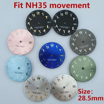 NH35 izbiranje S dial arabske številke, klicanje 28.5 mm fit NH35 NH36 gibanja watch pribor orodje za popravilo