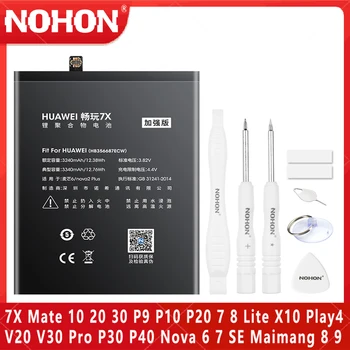 NOHON Baterije Huawei Honor 7X Mate 10 20 30 P9 P10 P20 7 8 Lite X10 Play4 V20 V30 Pro P30 P40 Nova 6 7 SE Maimang 8 9 Bateria