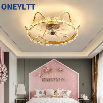 Nordijska kristalno krono fan svetlobe, enostavno in kreativno, osebno spalnica, študije, sodobna LED gospodinjski svetlobe