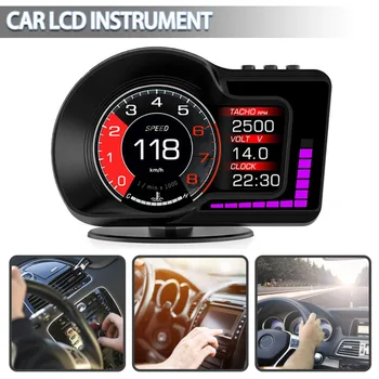 Novo 1set Avto je HUD, Head-up Zaslon Univerzalni Avtomobilski LCD Instrument Digitalne Prikazovalnike Multi-funkcionalnih Avtomobilov prekoračitev hitrosti Alarm