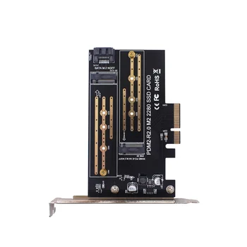 PCIE Adapter svet Dvojno M. 2 NVME za 4X Pcie M2 SSD Tok B/M Ključ za Podporo PCI Express 3.0 2230-2280 Trdi Diski