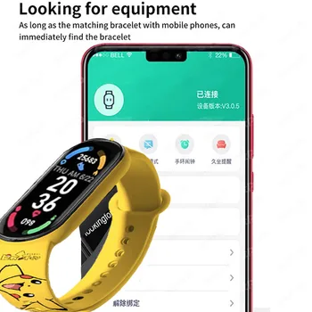 Pikachu Slog Polnilna Bluetooth Smart watchSports Elektronski Srčnega Tlaka Pedometer Glasbe Spanja Spremljanje Krvnega Igrača