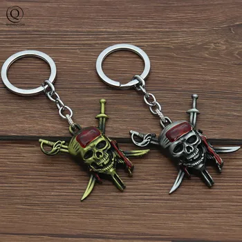 Pirati s Karibov Keychains Kapitan Jack Sparrow Masko Skull Glave Keychain Key Ring Moda Ključa Imetnika za Film Navijači Darilo
