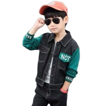 Pomlad & Jeseni Kavboj Fant Postavlja Nove 2022 korejska Različica Modni Kos 2 Jean Suknjič Tiskanje Lep Priložnostne otroška Oblačila